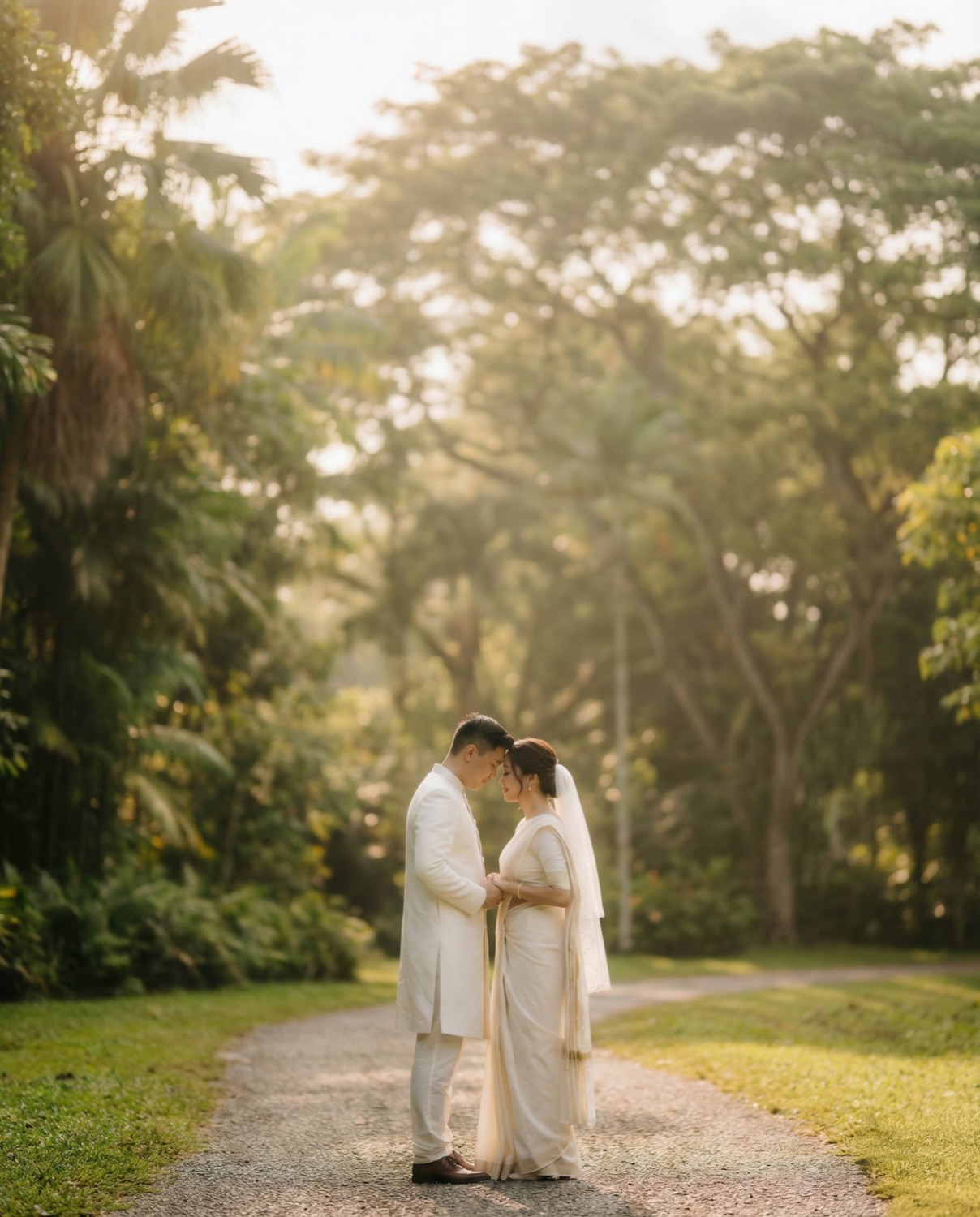 Couple portrait among the trees